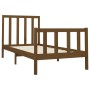 Honey brown solid pine wood bed frame 90x200 cm by vidaXL, Beds and slatted bases - Ref: Foro24-3106691, Price: 119,99 €, Dis...