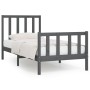 Gray solid wood bed frame 100x200 cm by vidaXL, Beds and slatted bases - Ref: Foro24-3106825, Price: 108,99 €, Discount: %