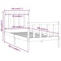 Estructura de cama de madera maciza gris 100x200 cm de vidaXL, Camas y somieres - Ref: Foro24-3106825, Precio: 108,77 €, Desc...