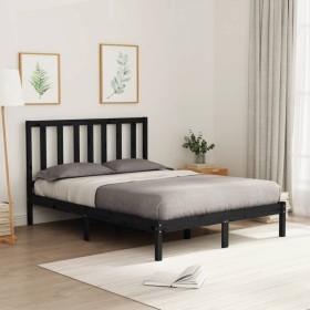 Solid black pine wood bed frame 120x200 cm by vidaXL, Beds and slatted bases - Ref: Foro24-3106767, Price: 144,90 €, Discount: %