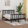 Black solid wood bed frame 140x200 cm by vidaXL, Beds and slatted bases - Ref: Foro24-3106837, Price: 191,01 €, Discount: %