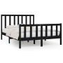 Black solid wood bed frame 140x200 cm by vidaXL, Beds and slatted bases - Ref: Foro24-3106837, Price: 191,01 €, Discount: %