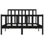 Black solid wood bed frame 140x200 cm by vidaXL, Beds and slatted bases - Ref: Foro24-3106837, Price: 191,01 €, Discount: %