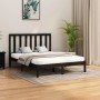 Black solid wood bed frame 140x200 cm by vidaXL, Beds and slatted bases - Ref: Foro24-3106772, Price: 151,75 €, Discount: %