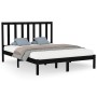 Black solid wood bed frame 140x200 cm by vidaXL, Beds and slatted bases - Ref: Foro24-3106772, Price: 151,75 €, Discount: %