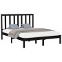 Black solid wood bed frame 140x200 cm by vidaXL, Beds and slatted bases - Ref: Foro24-3106772, Price: 151,75 €, Discount: %