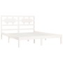 Estructura de cama de madera maciza de pino blanca 140x200 cm de vidaXL, Camas y somieres - Ref: Foro24-3107354, Precio: 128,...