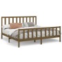 Estructura de cama madera maciza marrón miel 200x200 cm de vidaXL, Camas y somieres - Ref: Foro24-3106726, Precio: 169,62 €, ...