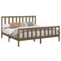 Estructura de cama madera maciza marrón miel 200x200 cm de vidaXL, Camas y somieres - Ref: Foro24-3106726, Precio: 169,62 €, ...