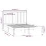 Estructura de cama madera maciza de pino 135x190 cm de vidaXL, Camas y somieres - Ref: Foro24-3106613, Precio: 118,87 €, Desc...