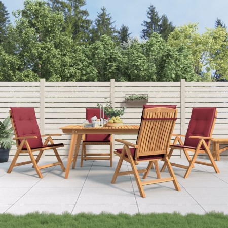 Liegende Gartenstühle und Kissen, 4 Stück, massives Teakholz von vidaXL, Gartenstühle - Ref: Foro24-3196472, Preis: 567,60 €,...