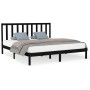 Black solid wood bed frame Supe King 180x200 cm by vidaXL, Beds and slatted bases - Ref: Foro24-3106787, Price: 177,45 €, Dis...