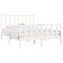 Estructura de cama madera maciza blanca King Size 150x200 cm de vidaXL, Camas y somieres - Ref: Foro24-3106839, Precio: 139,8...