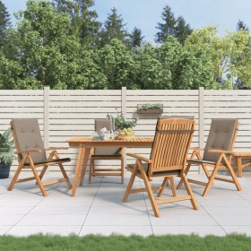 Reclining garden chairs and 4 solid teak wood cushions by vidaXL, Garden chairs - Ref: Foro24-3196471, Price: 602,22 €, Disco...