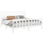 Solid white pine wood bed frame 200x200 cm by vidaXL, Beds and slatted bases - Ref: Foro24-3106724, Price: 150,26 €, Discount: %