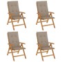 Reclining garden chairs and 4 solid teak wood cushions by vidaXL, Garden chairs - Ref: Foro24-3196471, Price: 602,22 €, Disco...