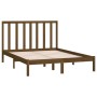 Estructura de cama madera de pino doble marrón miel 135x190 cm de vidaXL, Camas y somieres - Ref: Foro24-3106616, Precio: 129...