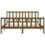 Estructura de cama madera maciza marrón miel 200x200 cm de vidaXL, Camas y somieres - Ref: Foro24-3106856, Precio: 165,02 €, ...