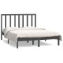 Estructura de cama de madera maciza de pino gris 140x190 cm de vidaXL, Camas y somieres - Ref: Foro24-3106620, Precio: 140,41...