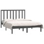 Estructura de cama de madera maciza de pino gris 140x190 cm de vidaXL, Camas y somieres - Ref: Foro24-3106620, Precio: 140,41...