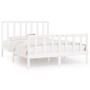 Estructura de cama de madera maciza blanca 140x200 cm de vidaXL, Camas y somieres - Ref: Foro24-3106834, Precio: 135,44 €, De...