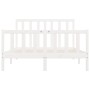 Estructura de cama de madera maciza blanca 140x200 cm de vidaXL, Camas y somieres - Ref: Foro24-3106834, Precio: 135,44 €, De...