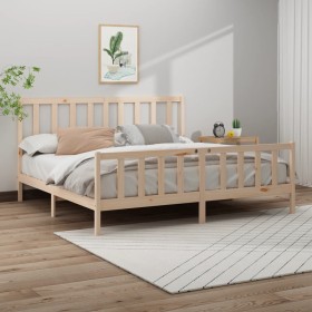 Estructura de cama madera maciza de pino 180x200 cm de vidaXL, Camas y somieres - Ref: Foro24-3106718, Precio: 151,99 €, Desc...