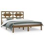 Honey brown solid pine wood bed frame 160x200 cm by vidaXL, Beds and slatted bases - Ref: Foro24-3107366, Price: 173,99 €, Di...