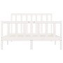 Estructura de cama de madera maciza blanca 160x200 cm de vidaXL, Camas y somieres - Ref: Foro24-3106844, Precio: 146,99 €, De...