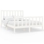 Solid white pine wood bed frame 160x200 cm by vidaXL, Beds and slatted bases - Ref: Foro24-3106714, Price: 150,99 €, Discount: %