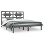 Solid gray pine wood bed frame 140x200 cm by vidaXL, Beds and slatted bases - Ref: Foro24-3107355, Price: 136,63 €, Discount: %