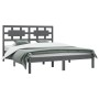 Solid gray pine wood bed frame 140x200 cm by vidaXL, Beds and slatted bases - Ref: Foro24-3107355, Price: 136,63 €, Discount: %