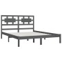 Solid gray pine wood bed frame 140x200 cm by vidaXL, Beds and slatted bases - Ref: Foro24-3107355, Price: 136,63 €, Discount: %