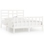 Solid white pine wood bed frame 120x200 cm by vidaXL, Beds and slatted bases - Ref: Foro24-3107609, Price: 132,48 €, Discount: %