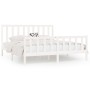 White solid wood bed frame Supe King 180x200 cm by vidaXL, Beds and slatted bases - Ref: Foro24-3106849, Price: 151,99 €, Dis...