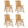 Reclining garden chairs and cushions 4 pcs solid teak wood by vidaXL, Garden chairs - Ref: Foro24-3196466, Price: 602,22 €, D...