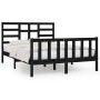 Estructura de cama de madera maciza negra 140x200 cm de vidaXL, Camas y somieres - Ref: Foro24-3107617, Precio: 194,30 €, Des...