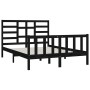 Estructura de cama de madera maciza negra 140x200 cm de vidaXL, Camas y somieres - Ref: Foro24-3107617, Precio: 194,30 €, Des...