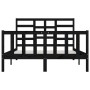 Estructura de cama de madera maciza negra 140x200 cm de vidaXL, Camas y somieres - Ref: Foro24-3107617, Precio: 194,30 €, Des...