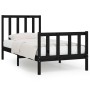 Black solid wood bed frame 100x200 cm by vidaXL, Beds and slatted bases - Ref: Foro24-3106827, Price: 132,40 €, Discount: %