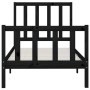 Black solid wood bed frame 100x200 cm by vidaXL, Beds and slatted bases - Ref: Foro24-3106827, Price: 132,40 €, Discount: %