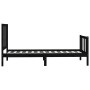 Black solid wood bed frame 100x200 cm by vidaXL, Beds and slatted bases - Ref: Foro24-3106827, Price: 132,40 €, Discount: %