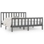 Estructura de cama de madera maciza gris Super King 180x200 cm de vidaXL, Camas y somieres - Ref: Foro24-3106850, Precio: 161...