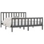 Estructura de cama de madera maciza gris Super King 180x200 cm de vidaXL, Camas y somieres - Ref: Foro24-3106850, Precio: 161...