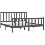 Estructura de cama de madera maciza gris Super King 180x200 cm de vidaXL, Camas y somieres - Ref: Foro24-3106850, Precio: 161...