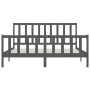 Estructura de cama de madera maciza gris Super King 180x200 cm de vidaXL, Camas y somieres - Ref: Foro24-3106850, Precio: 161...