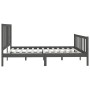 Estructura de cama de madera maciza gris Super King 180x200 cm de vidaXL, Camas y somieres - Ref: Foro24-3106850, Precio: 161...