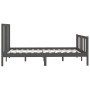 Estructura de cama de madera maciza gris 140x200 cm de vidaXL, Camas y somieres - Ref: Foro24-3106835, Precio: 155,99 €, Desc...