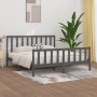 Estructura de cama de madera maciza gris 200x200 cm de vidaXL, Camas y somieres - Ref: Foro24-3106855, Precio: 160,75 €, Desc...