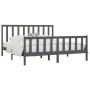 Estructura de cama de madera maciza gris 200x200 cm de vidaXL, Camas y somieres - Ref: Foro24-3106855, Precio: 160,99 €, Desc...